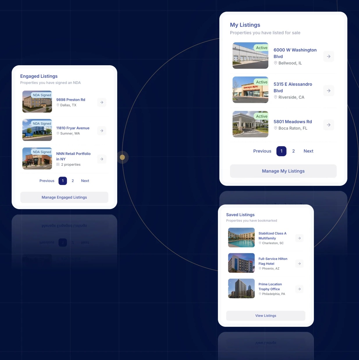 REItrades listings dashboard overview